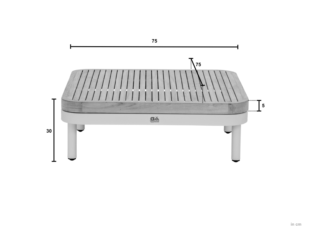 Applebee Maui Coffee Table Teak top 75x75 cm - Afbeelding 2