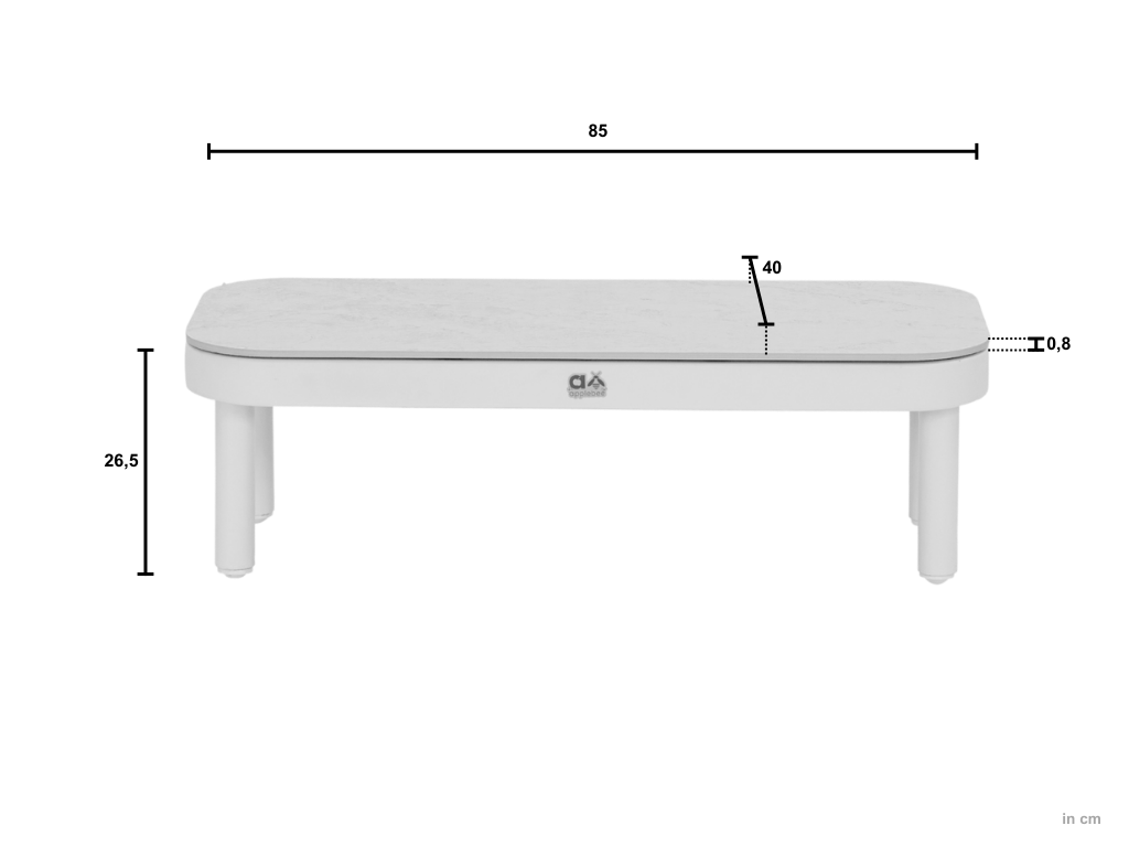 Applebee Maui Side Table Ceramic top 40x85 cm - Afbeelding 2