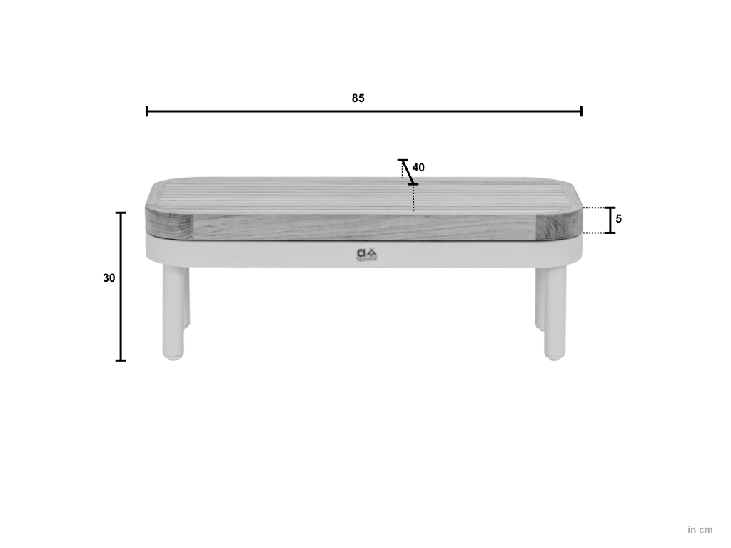 Applebee Maui Side Table Teak top 40x85 cm - Afbeelding 2