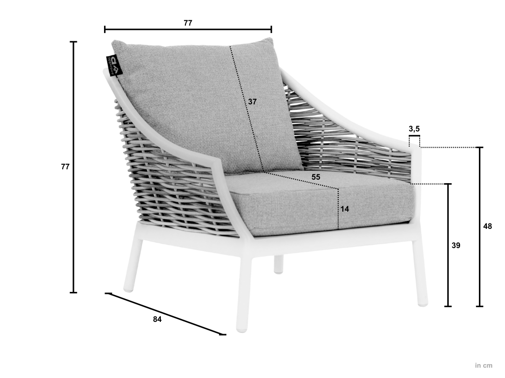 Applebee MILOU lounge stoel Black - Afbeelding 2