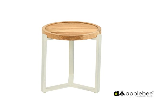 Applebee MONACO coffee tafel Oyster frame teak top 45 cm