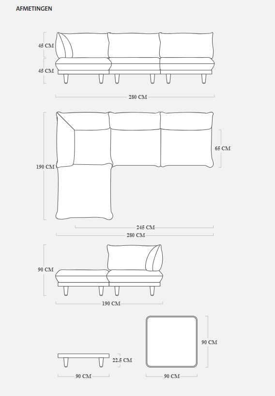 Fatboy Paletti Royal lounge set Large + Table (verkrijgbaar in 2 kleuren) - Afbeelding 11