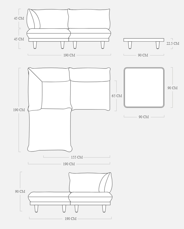 Fatboy Paletti lounge Set Medium + Table (verkrijgbaar in 5 kleuren) - Afbeelding 13