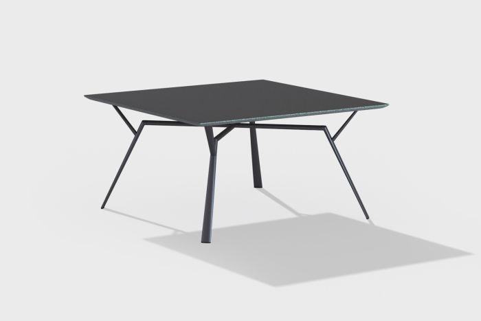 Fast Radice Quadra tafel 140 x 140 cm Speckled antraciet blad