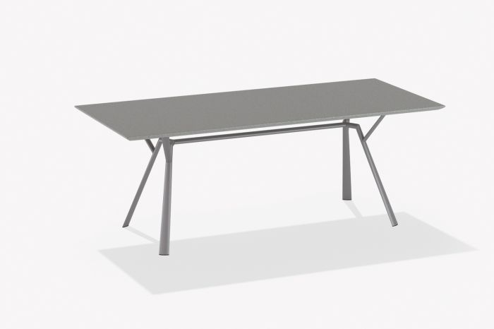 Fast Radice Quadra tafel 200 x 90 cm Speckled grey blad