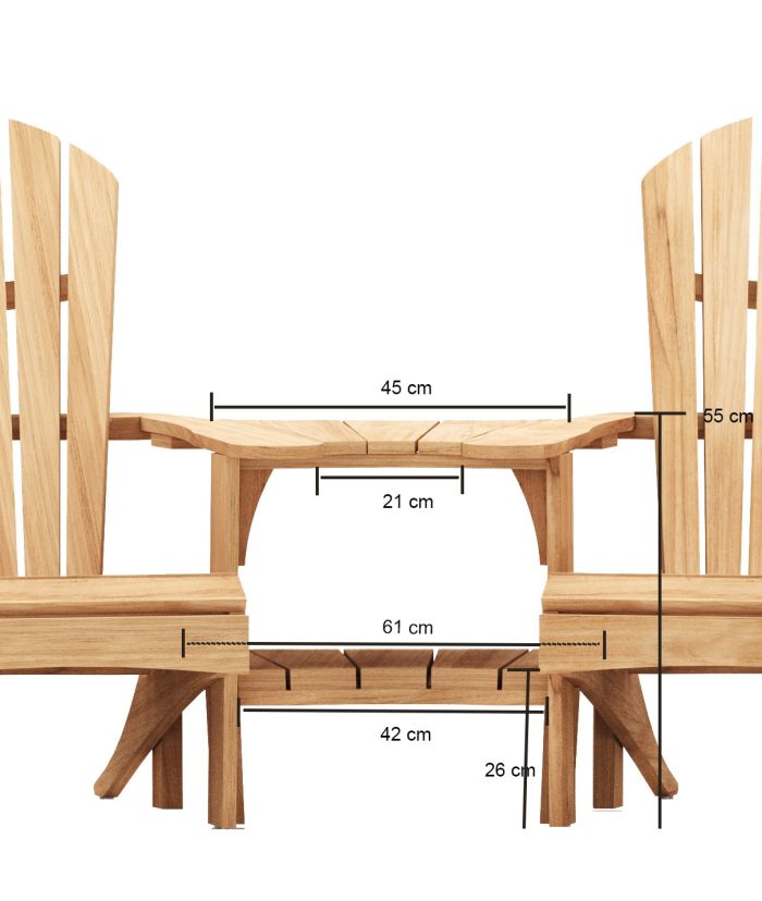 Traditional Teak SIENNA in between table (tête-à-tête) - Afbeelding 4