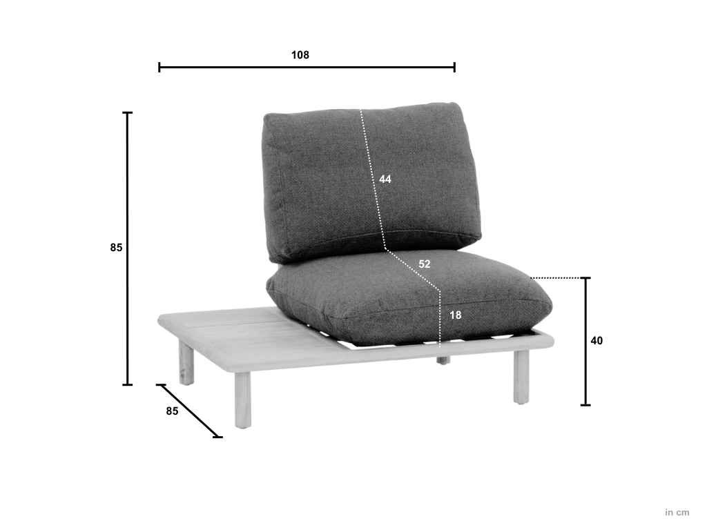 Applebee SLING loungestoel links - Afbeelding 2