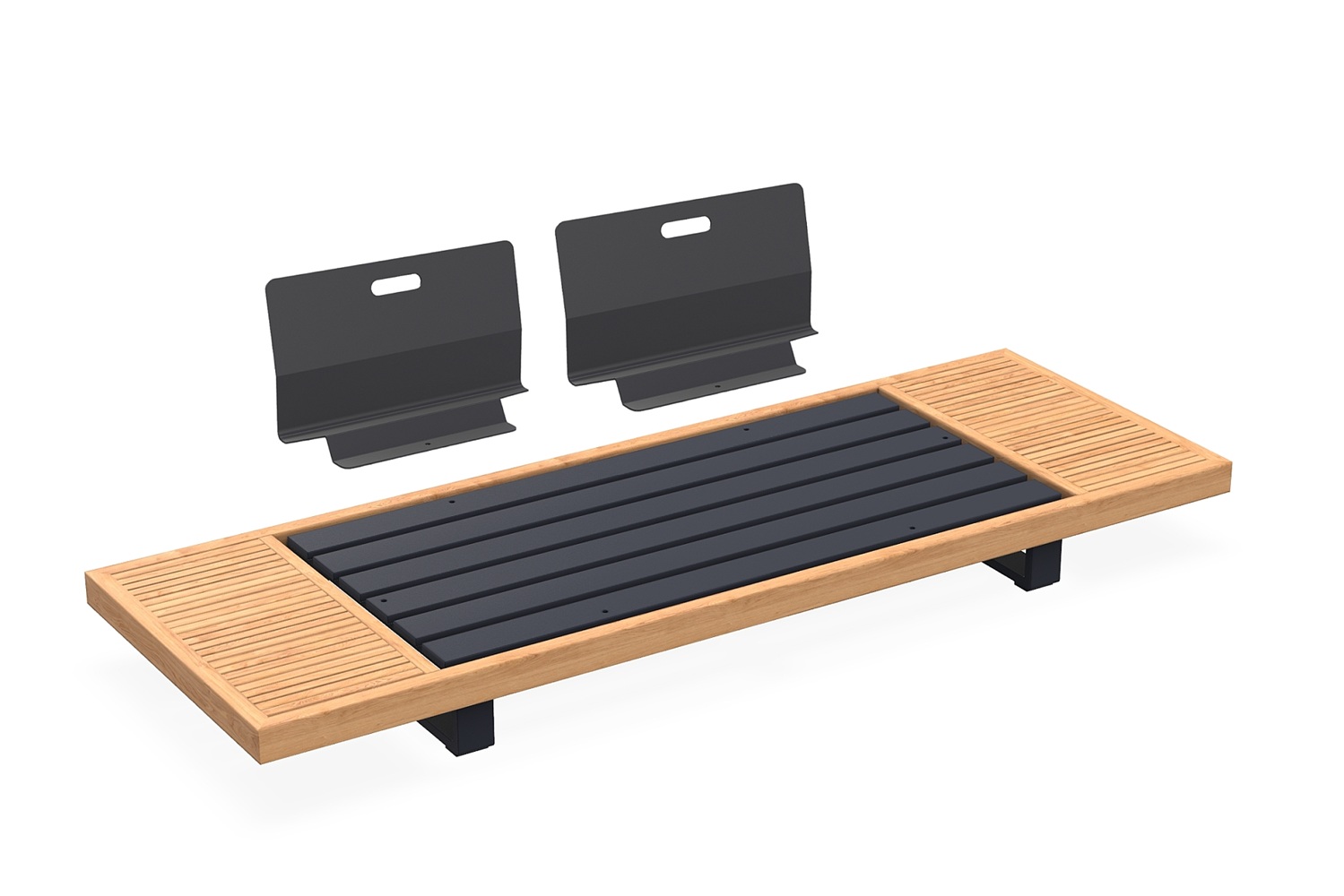 Jati Kebon Truro 2-zitsbank+side-tables+ 2 rugleuningen 