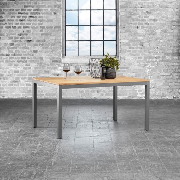Solpuri Classic Aluminium/Teak tafel 160x100 cm Antraciet