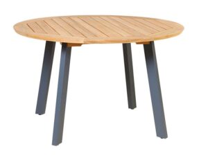 Traditional Teak Diana tafel  Ø 125 cm antraciet aluminium onderstel