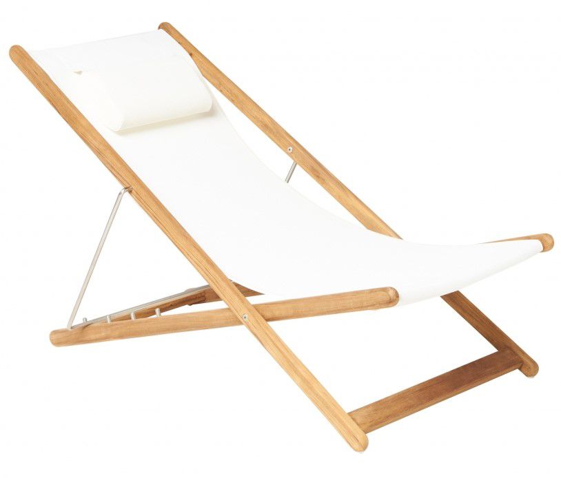 Traditional Teak Kate relax chair white