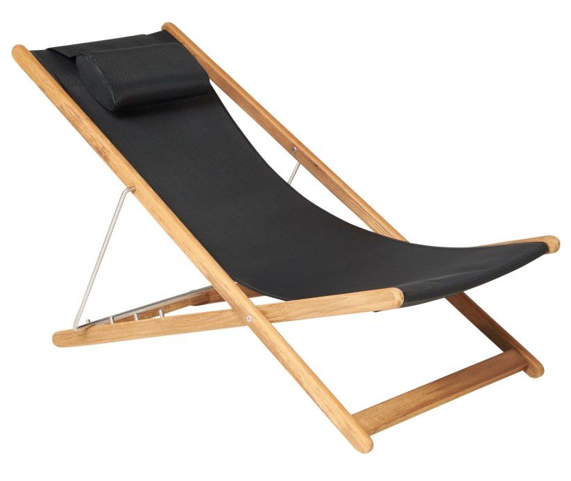 Traditional Teak Kate relax chair black