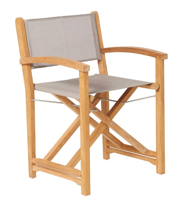 Taditional Teak Kate director chair taupe
