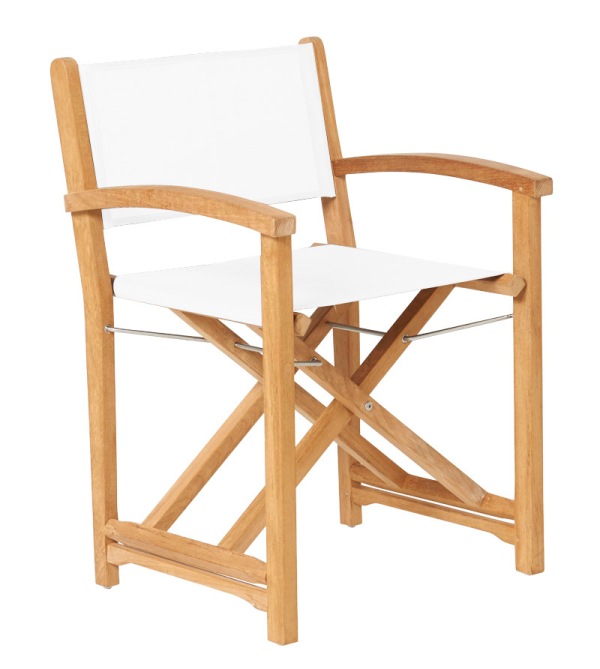 Taditional Teak Kate director chair white
