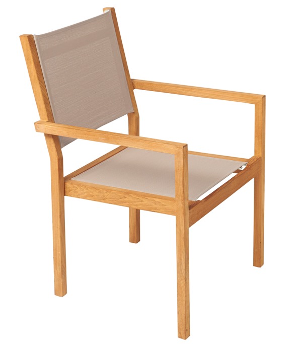 Traditional Teak Kate stacking chair taupe