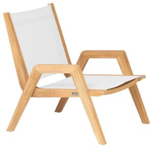 Traditional Teak Kate lazy lounge chair white