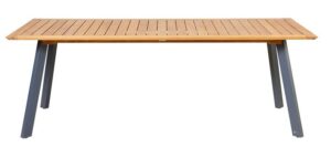 Traditional Teak Luna tafel 217 x 90 cm antraciet aluminium onderstel