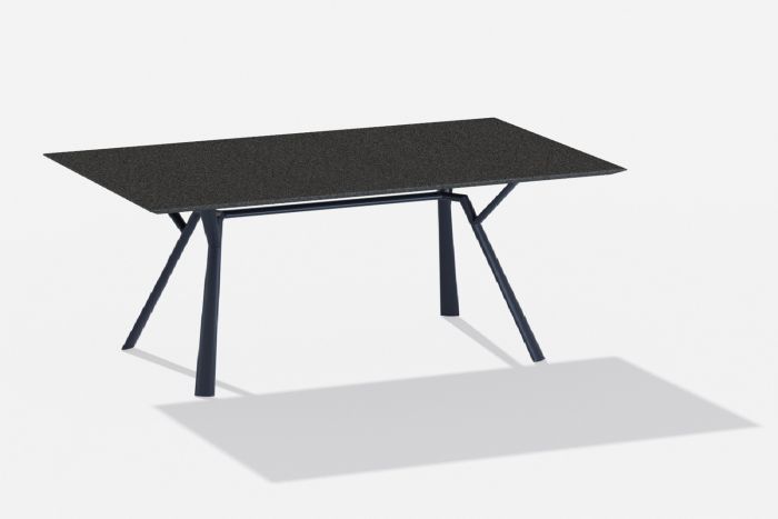 Fast Radice Quadra tafel 150 x 90 cm Speckled antraciet blad