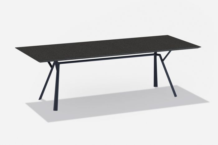Fast Radice Quadra tafel 240 x 100 cm Speckled antraciet blad