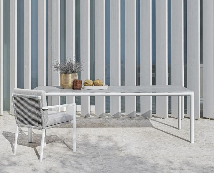 Solpuri Soft tafel Aluminium/Keramiek 80x60 cm White
